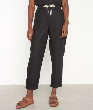Picture of NOOR BLACK CERTIFIED LINEN TROUSERS